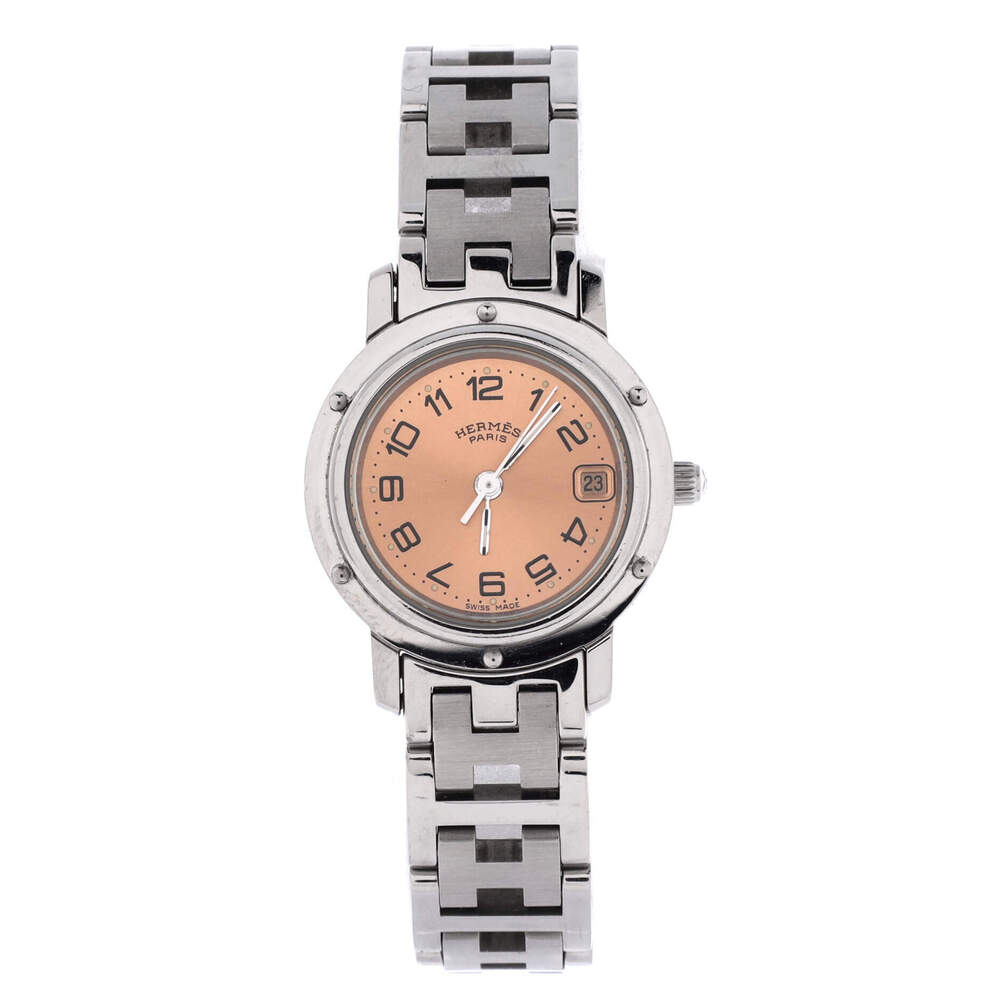 Hermes 24 Clipper Quartz Watch Stainless Steel